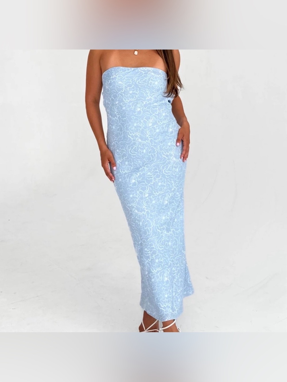 Grey Bandit strapless maxi dress